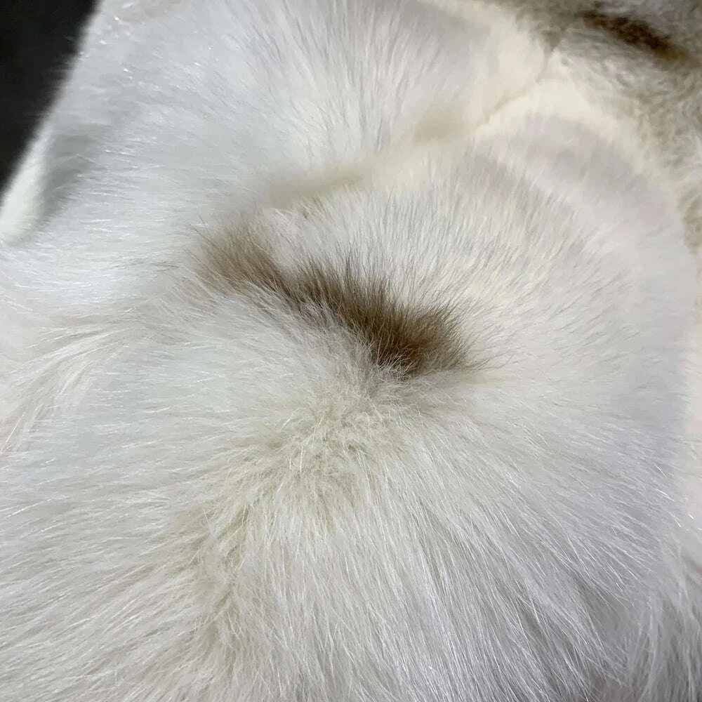 KIMLUD, Winter Long Fur Coats Winter Female Natural Fox Fur OutWear Full Pelt Real Fox Fur Jackets with Long Sleeve, KIMLUD Womens Clothes