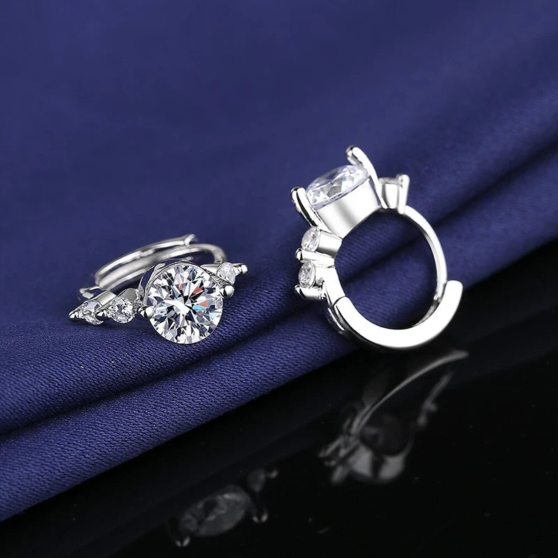925 Sterling Silver Shiny Zircon Earrings Exquisite And Fashionable Temperament Earrings Wedding Luxury Jewelry Bridesmaid Gift