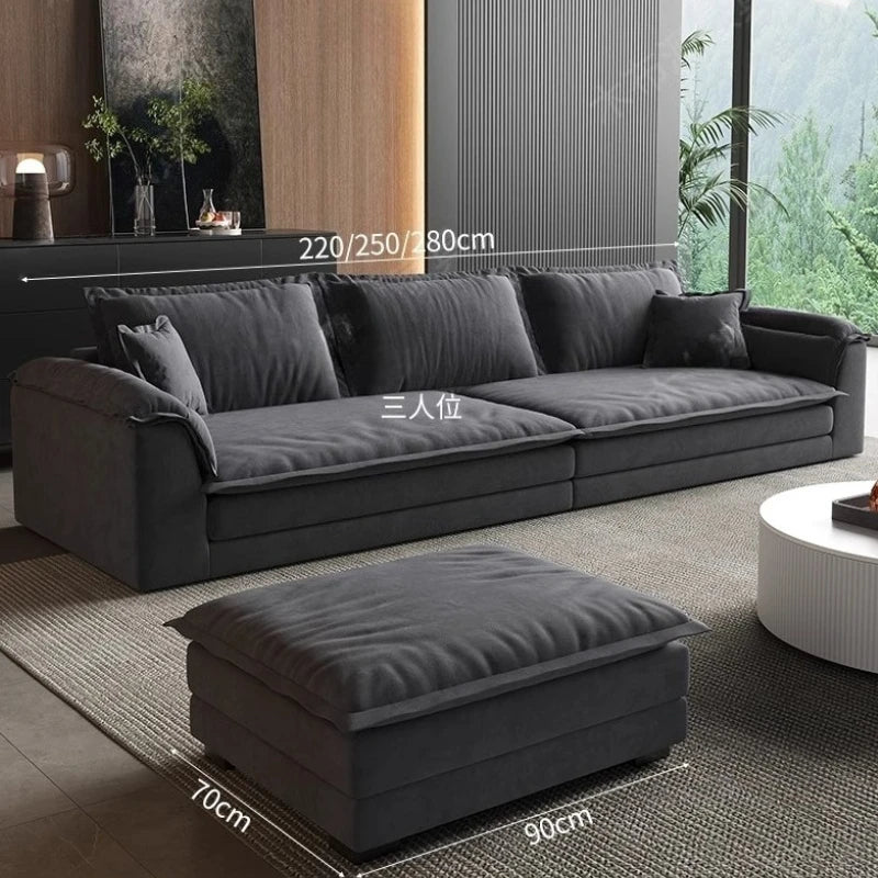 Nordic Romantic Sofa Bed With Down-Filled Cushions — Charcoal Gray | KIMLUD