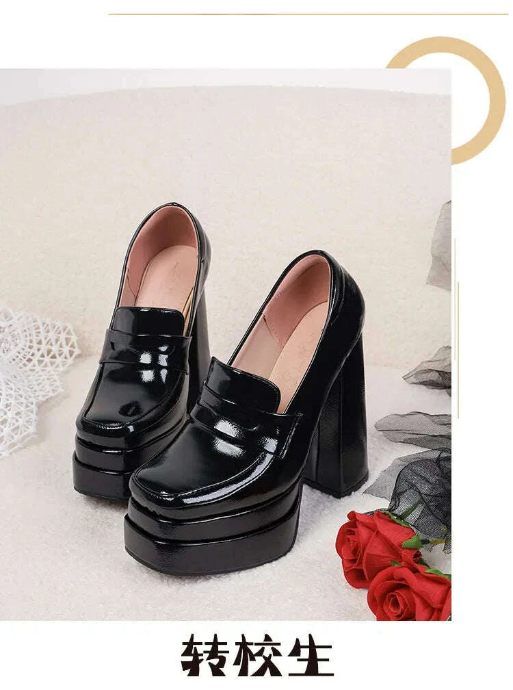 KIMLUD, NASBAVI Chunky Platform Super High Heels Pumps for Women 2025 Brand New Spring Fashion Show Shoes Punk Party Ladie Loafers, KIMLUD Womens Clothes