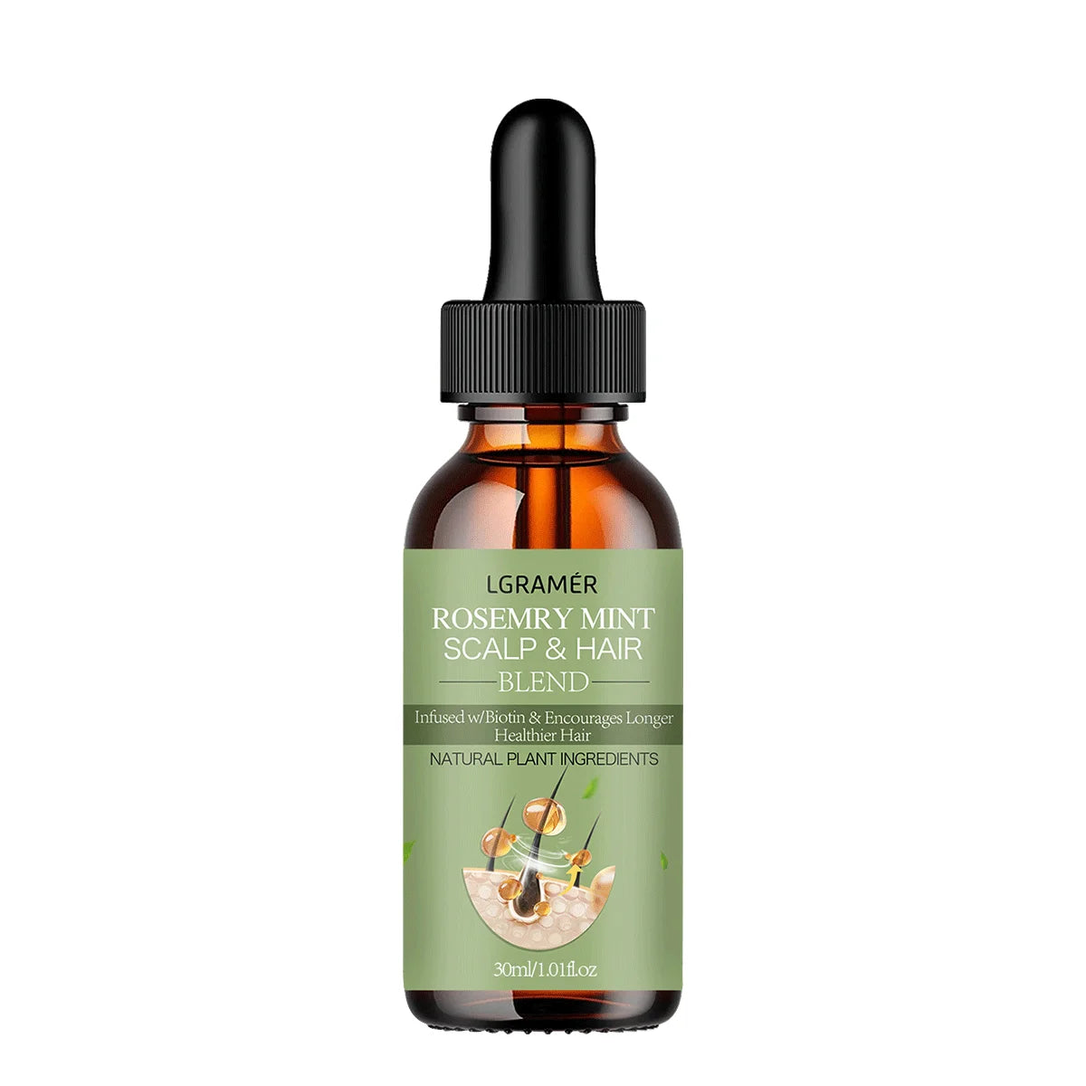 Organic Hair Growth Oil Rosemary Mint Fortifying — Emerald Green | KIMLUD