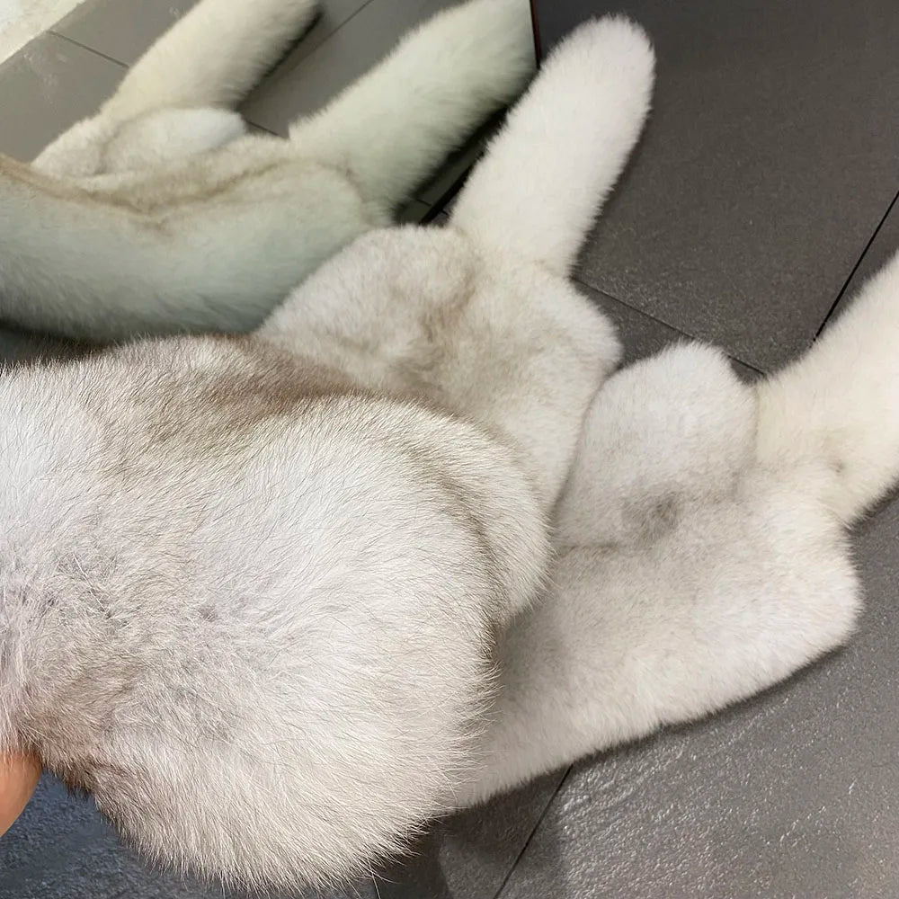 KIMLUD, YOLOAgain 2025 Winter Warm Luxury Real Fox Fur Scarf Women Natural Fox Fur Scarf Shawl Female, KIMLUD Womens Clothes