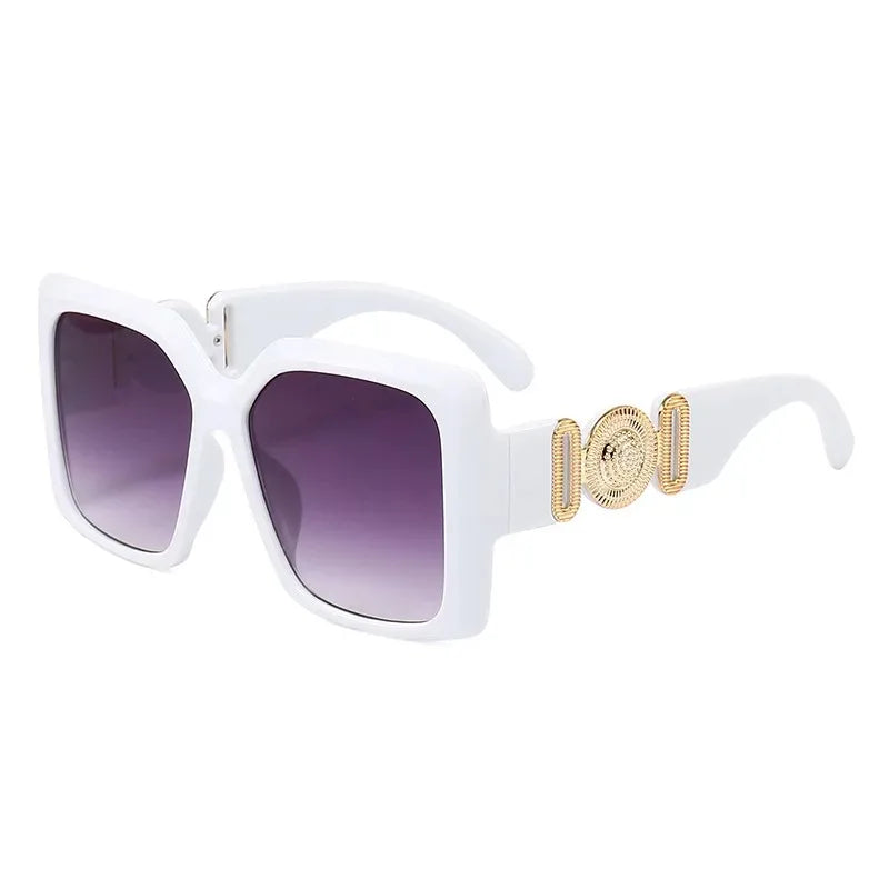 Big Square Frame Sunglasses For Men Women Brand Design Luxury Vintage Fashion Male Ladies Driving Black Sun Glasses Eyewear 2024