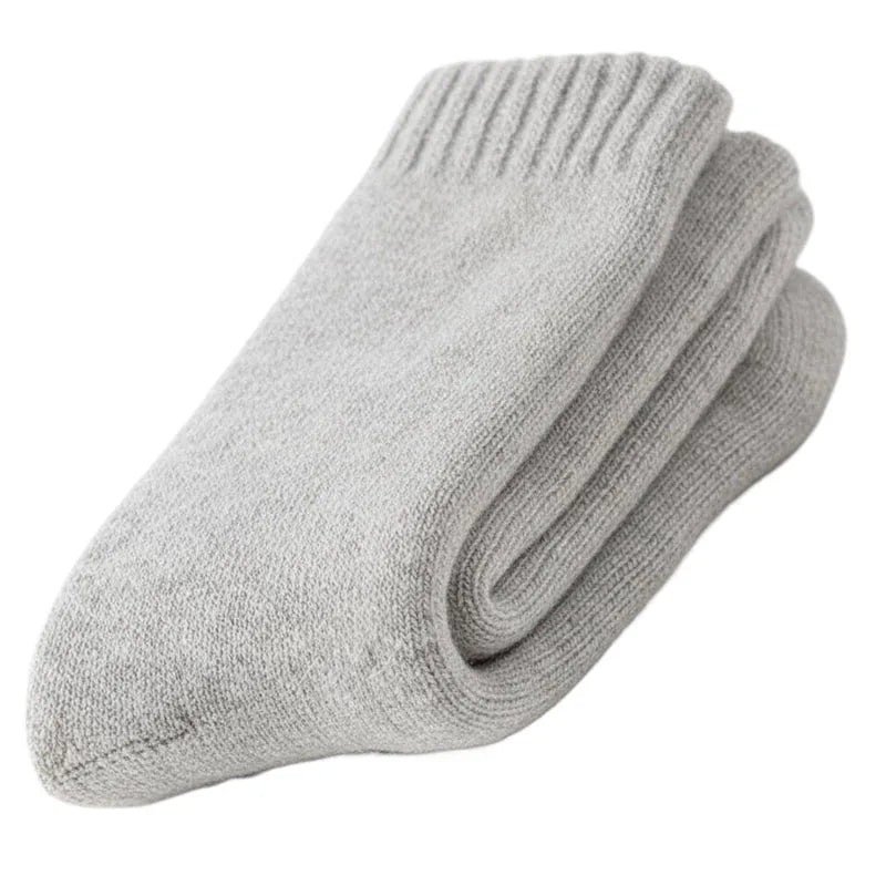 Merino Wool Socks Extra Thick Winter Warm — Black | KIMLUD