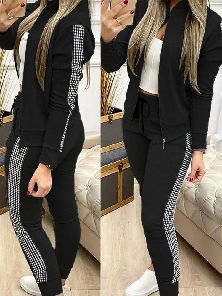 KIMLUD, 2022 Women Two Piece Set Outfits Autumn Women's Tracksuit Zipper Top And Pants Casual Sport Suit Winter 2 Piece Woman Set, KIMLUD Womens Clothes