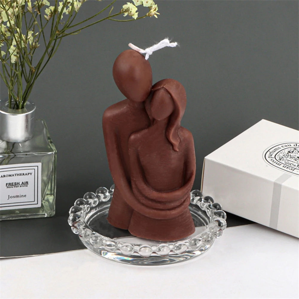 KIMLUD, Abstract Couple Hugging Soy Wax Candles Aromatherapy Scented Candles Cube Candles Home Decor Wedding Party Guest Gift Souvenirs, KIMLUD Womens Clothes