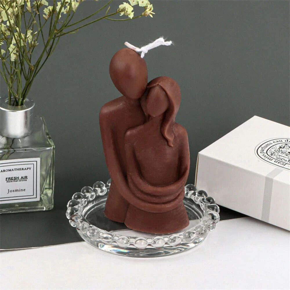 KIMLUD, Abstract Couple Hugging Soy Wax Candles Aromatherapy Scented Candles Cube Candles Home Decor Wedding Party Guest Gift Souvenirs, KIMLUD Womens Clothes