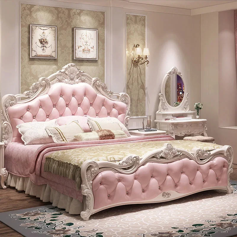 Princess Modern Designer Bedroom Set Double High End Bedding Luxury Bedroom Set Girl Design Letti E Mobili Nordic Furniture
