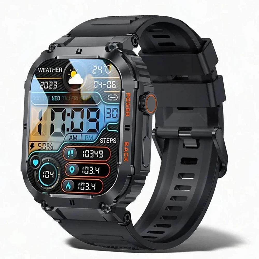 2024 Smart Watch Men's New Bluetooth Call 1.96-inch IPS Square Screen Full View Full Day Heart Rate Detection Sports Smart Watch
