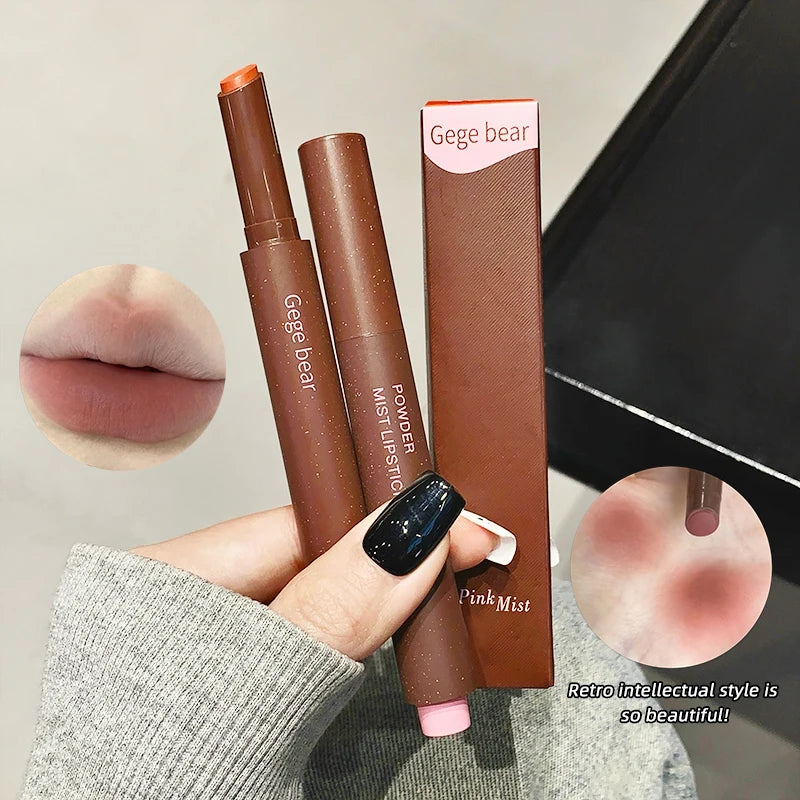Gege Bear Pink Matte Lipstick Pen Matte Matte Long-lasting Whitening Lip Gloss