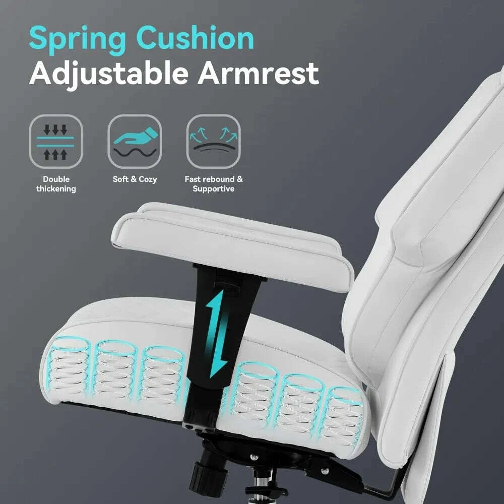 KIMLUD, big and tall office chair with footrest, pu leather high back executive office chair 400lbs, ergonomic computer chairs lumbar su, KIMLUD Womens Clothes