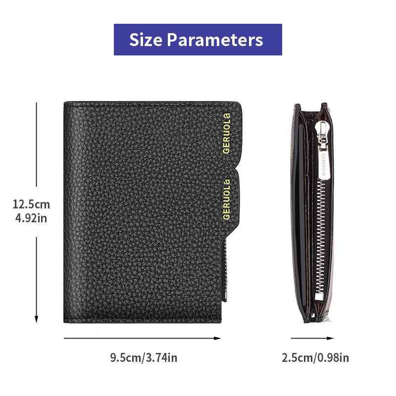 Wallet – RFID Anti-Theft Three Fold – Genuine Leather Cowhide | KIMLUD