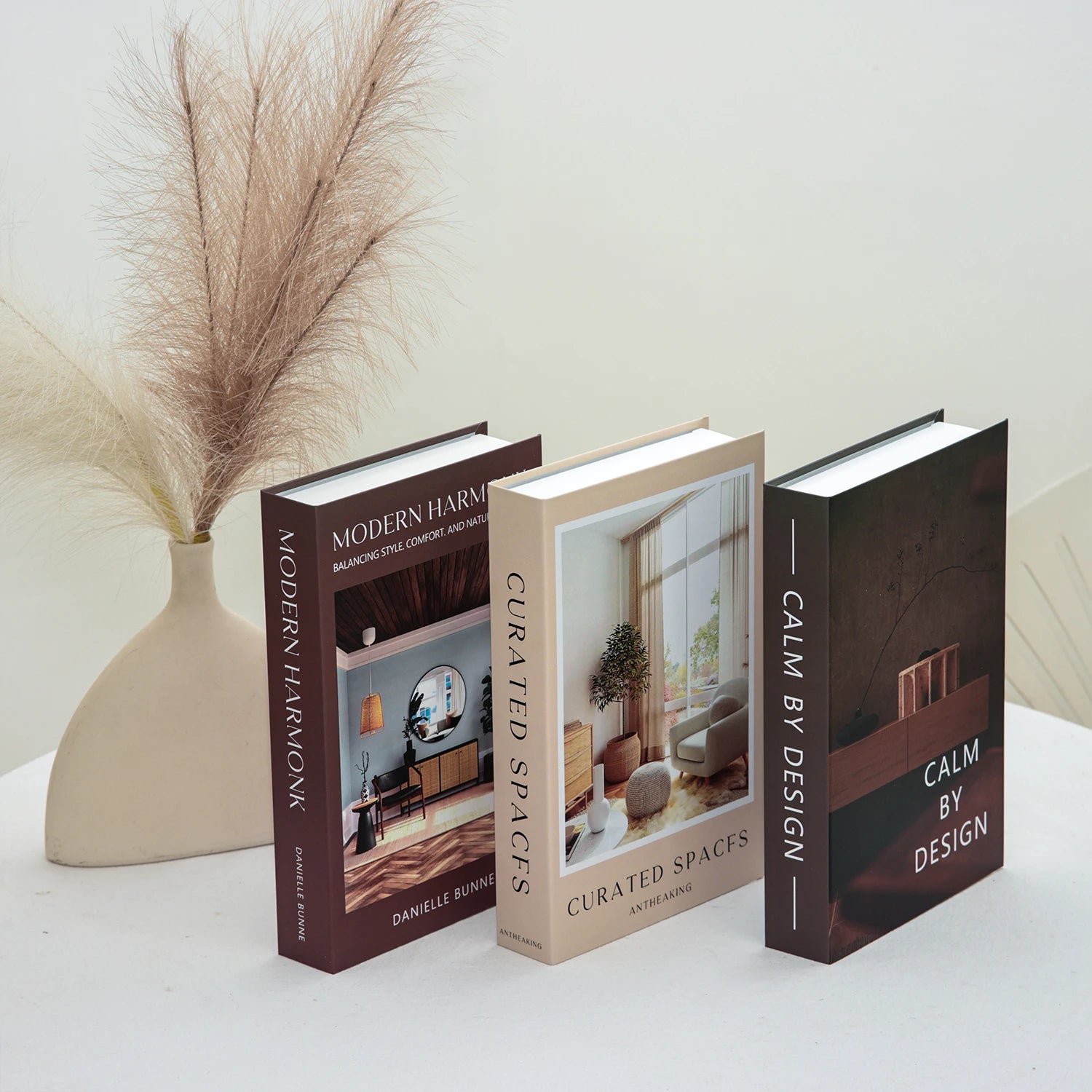 Foldable Faux Books Three-Piece Set for Couture Coffee Table Decor — Black | KIMLUD