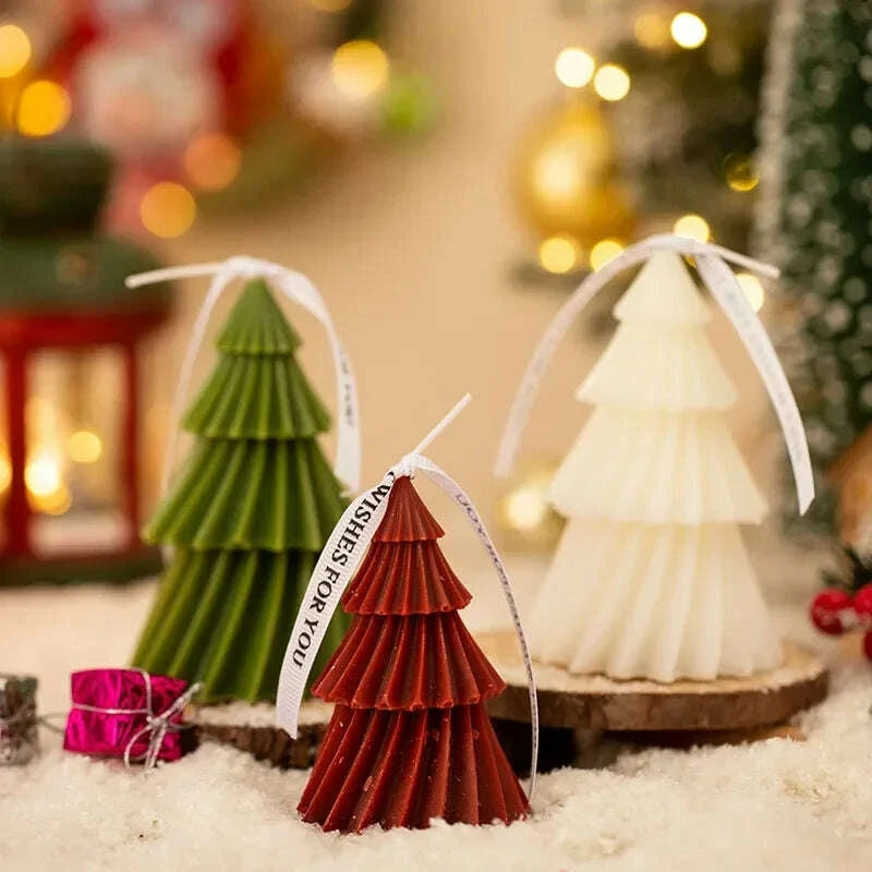 KIMLUD, Christmas Tree Shape Candle Aromatherapy Candle Xmas Scented Candles Handmade Candles Gift Home Decor Creative Ins Candele, KIMLUD Womens Clothes