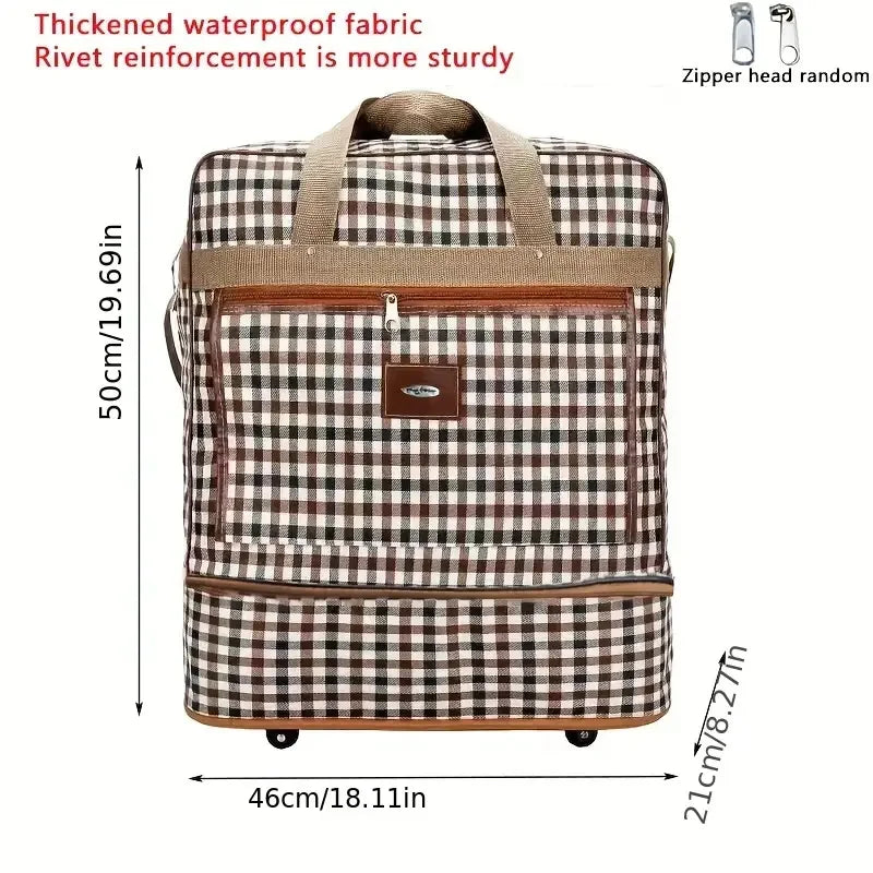 KIMLUD, Expandable Extra Large Wheeled Duffel Bag Durable, Lightweight&Multi-Layer for Easy Travel and Storage weekend or overnight bag, KIMLUD Womens Clothes