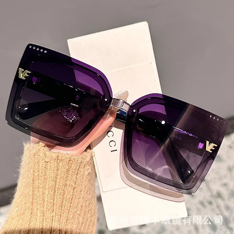 New Cool Rimeless Polarized Sunglasses Women Oversized Square Sun Glasses Ladies UV400 Classic Goggle Oculos De Sol Feminino