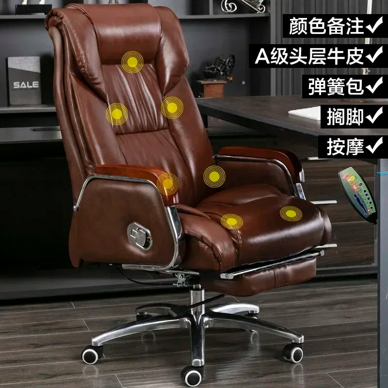 Retro Executive Leather Chair Armchairs Editor Choises Fashion Aluminium Office Chair Working Relax Silla Escritorio