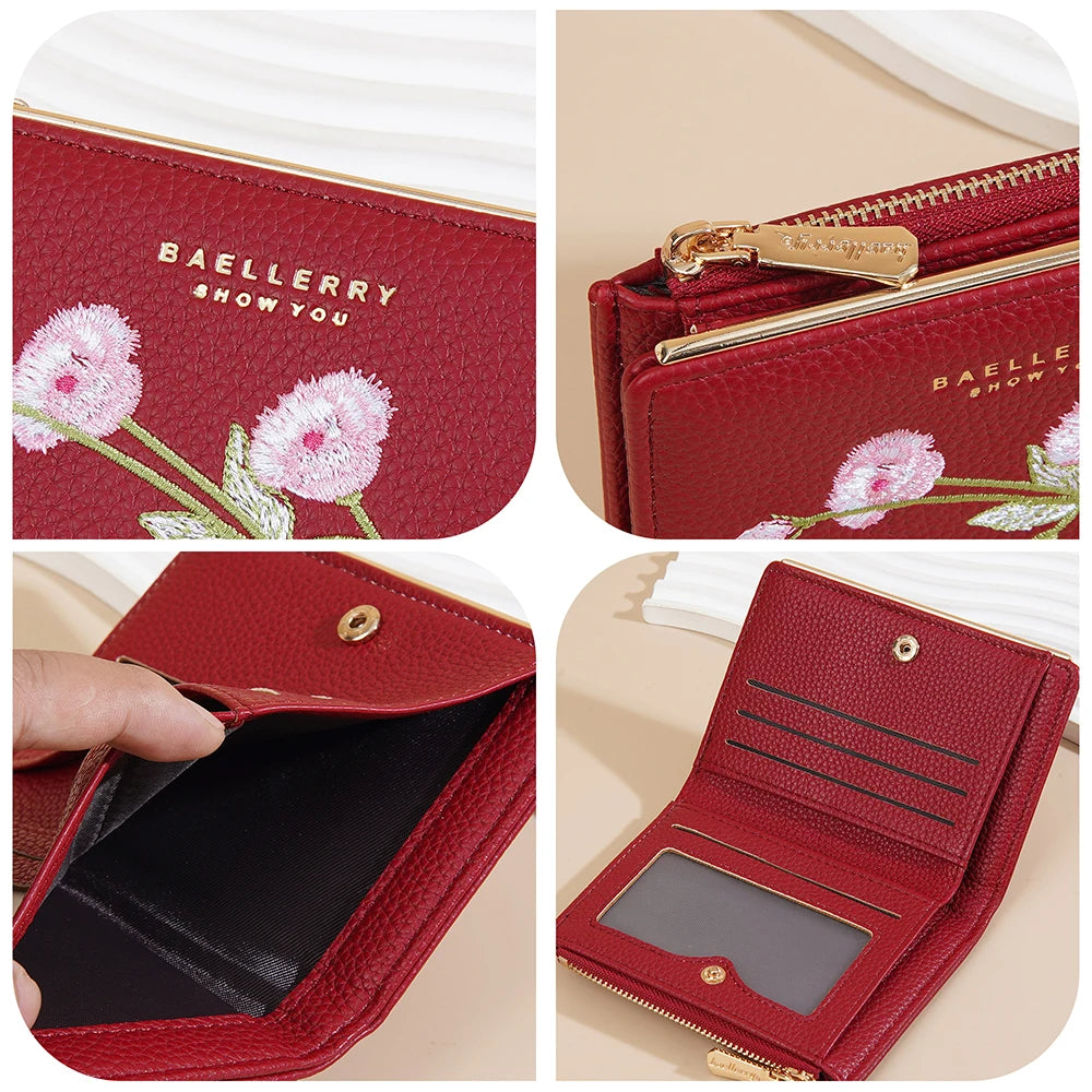 Baellerry New Short Women Wallets Simple Card Holder Zipper Female Coin Purse High Quality Slim Card Bag For Girls