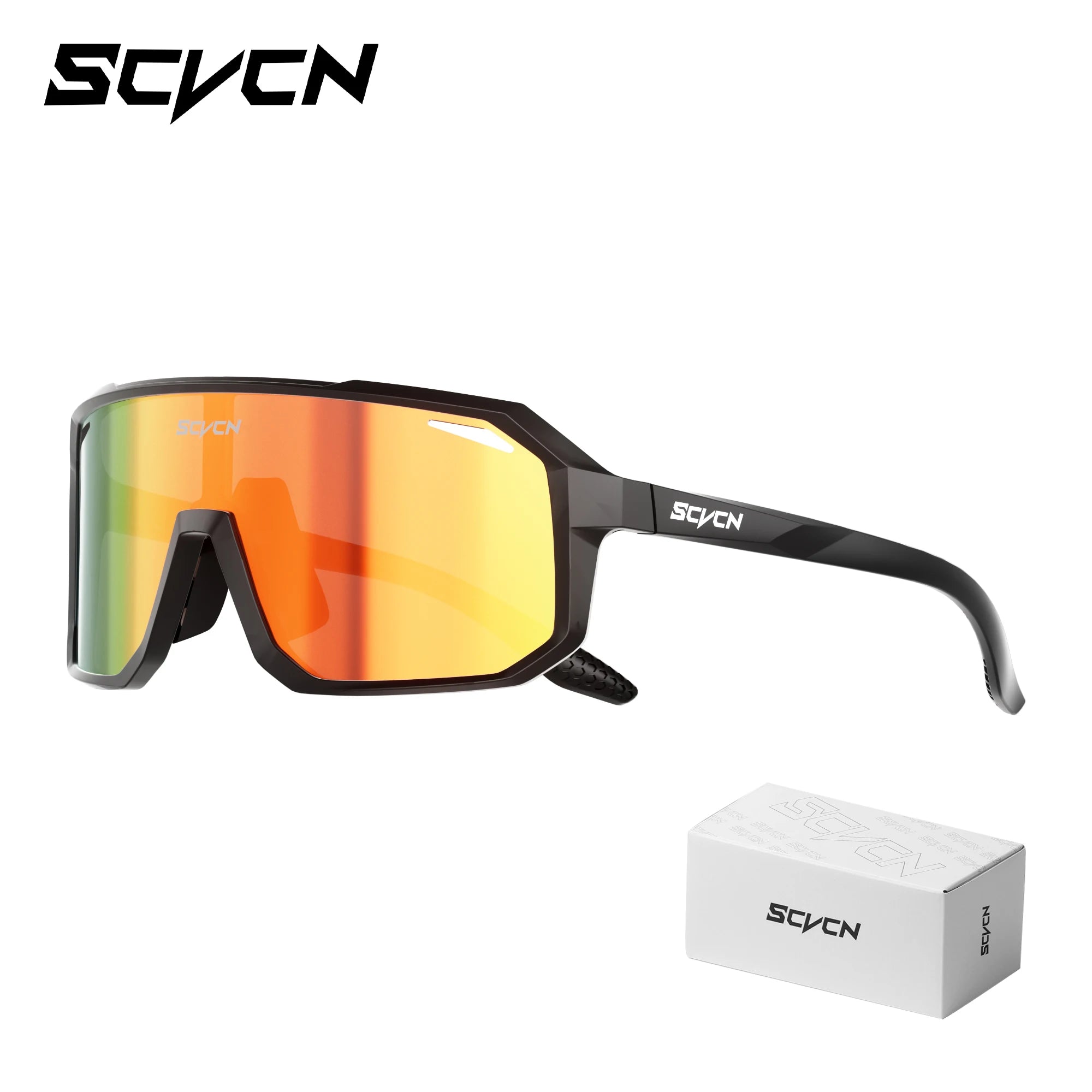 SCVCN New Riding Cycling Sunglasses Outdoor Sports Running Goggles Men's Mtb Bicycle Glasses Women Cycling Eyewear 1 Lens