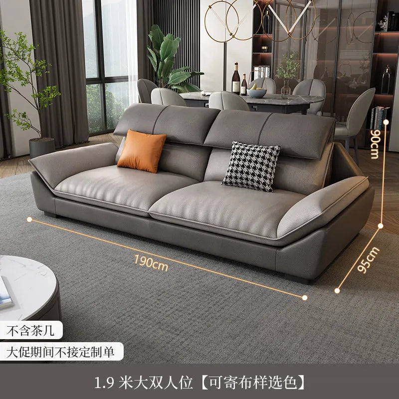 Luxurious Microfiber L-Shaped Sofa — Gray | KIMLUD