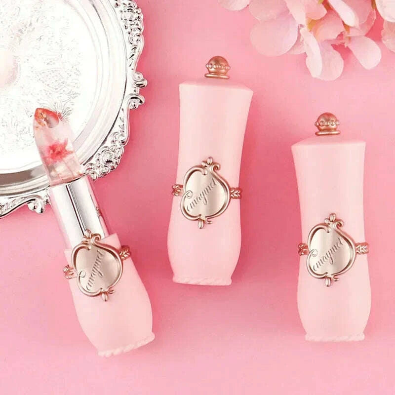 KIMLUD, Jelly Dried Flower Color Changing Lip Balm Transparent Moisturizing Make Up Lipstick Repair Dry Cracks for Lips Care Lipgloss, KIMLUD Womens Clothes