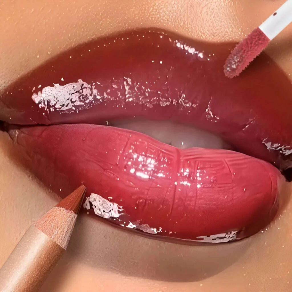 2pcs-set-of-moisturizing-and-moisturizing-lip-gloss-and-durable-waterproof-lipliner-set---high-color-lipstick-glossy-texturekimlud-womens-fashion-34604997