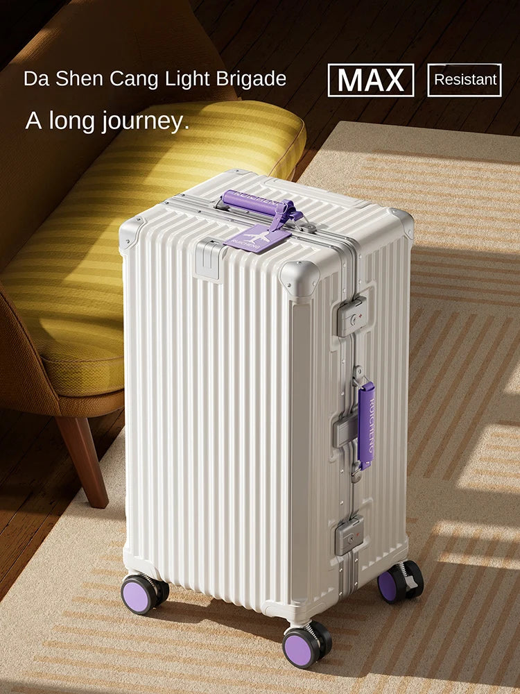 28/30/32 inch Travel Suitcases Large Capacity New Strong and Durable Thickened PC Aluminium Frame Trolley Suitcase 20'' Carrier