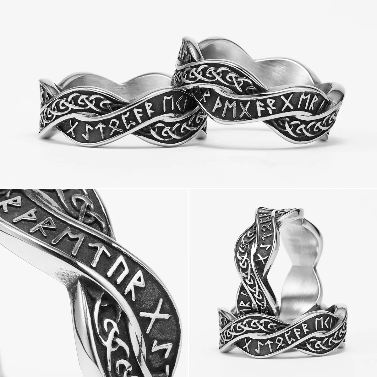 Viking Letter Character Unique Stainless Steel Men Rings Punk New In For Male Women Fashion Jewelry Creativity Gift Wholesale