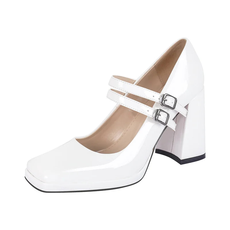 Pumps – Buckle Strap Mary Jane – Patent Leather – Black | KIMLUD