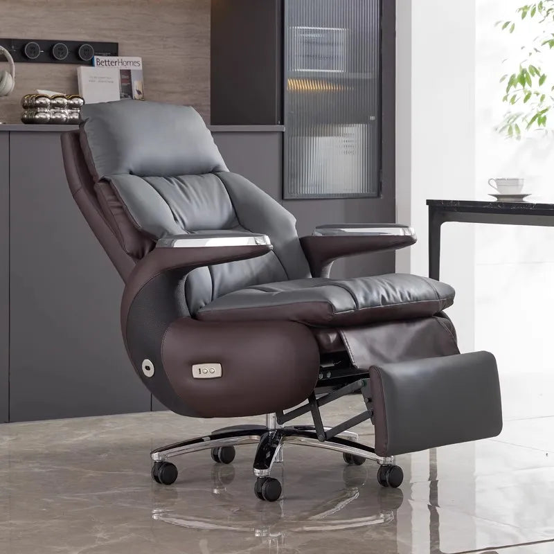 Electric Massage Office Chair, Reclining From 90-160°, with Button Control for Micro-vibration Massage, Suitable for Office Use.