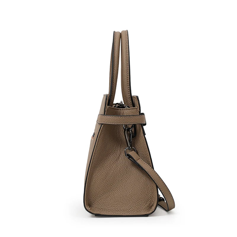 Tote Bag – Minimalist Litchi Grain – Genuine Leather | KIMLUD