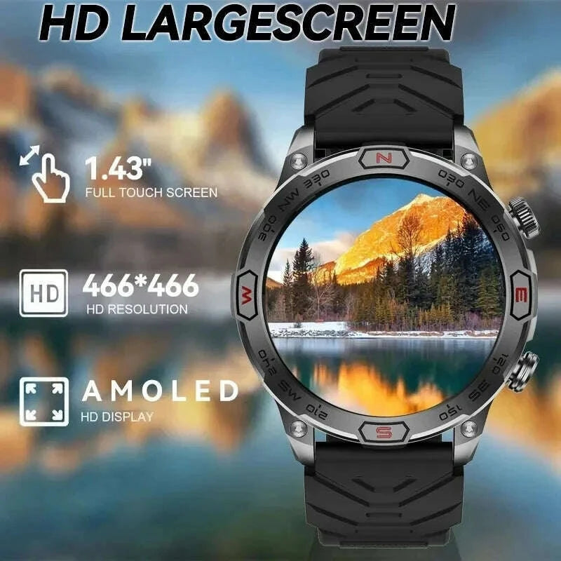 for-huawei-xiaomi-outdoor-sport-gps-smart-watch-men-143-466466-hd-amoled-screen-ip68-waterproof-bluetooth-call-smart-watcheskimlud-womens-fashion-34607015