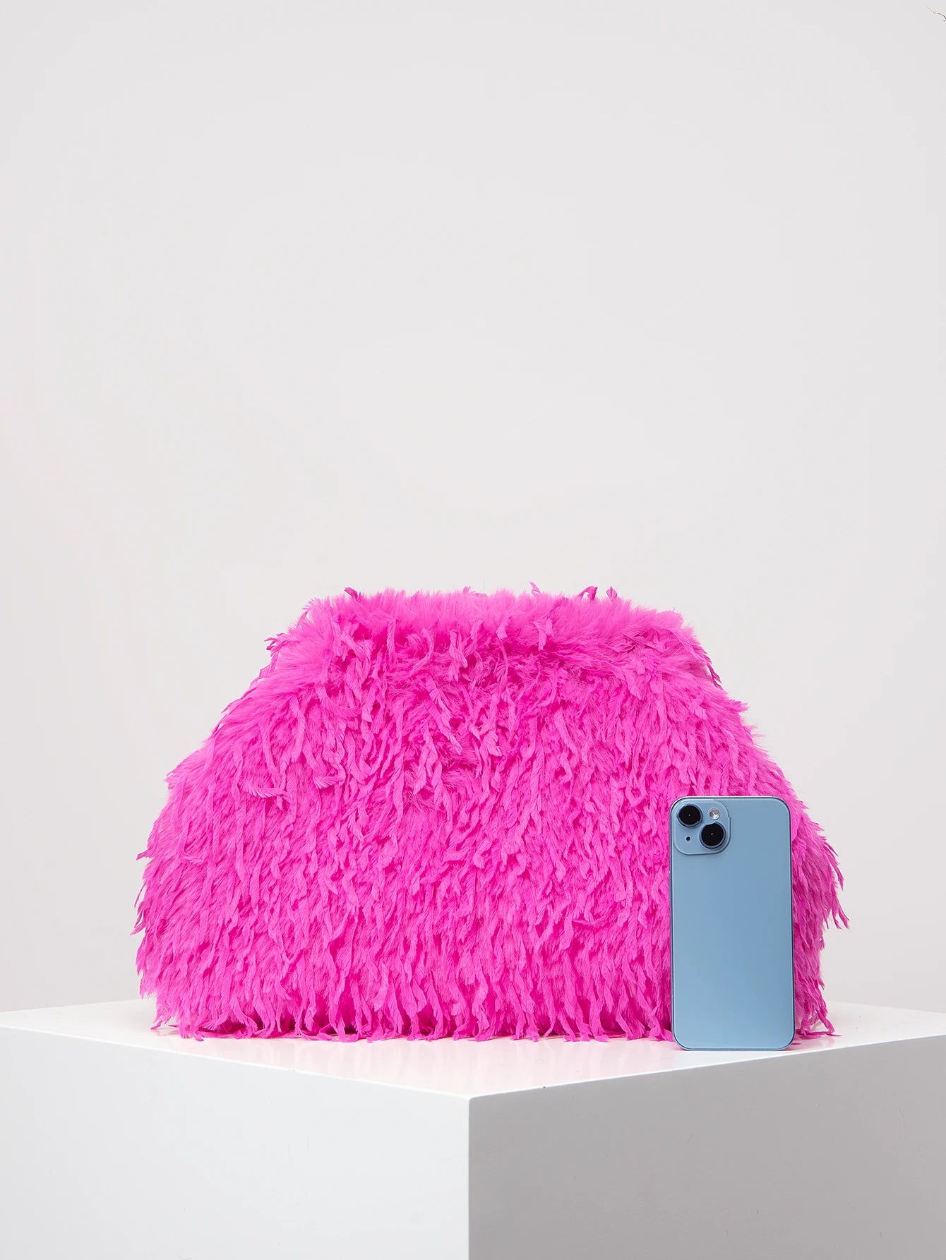 Dopamine Deluxe Clip Bag Polyester Fuzz Party — Black | KIMLUD