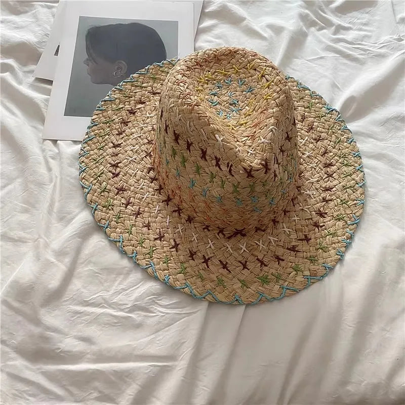 Ribbon Boater Straw Hat Sun Protection — Natural | KIMLUD