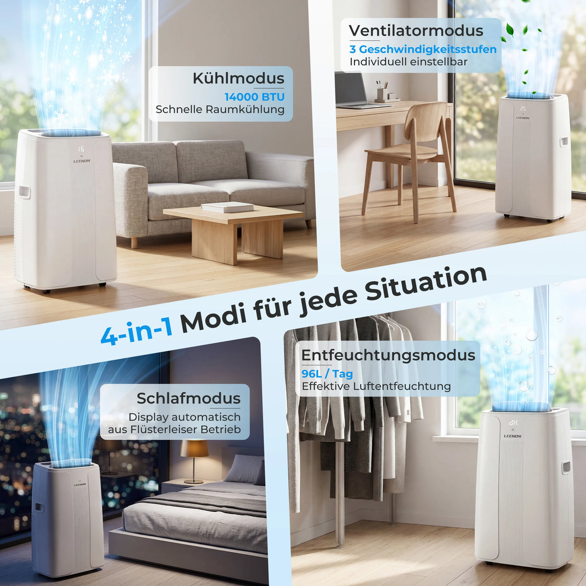 Mobile Air Conditioner 14000 BTU Cooling — White | KIMLUD
