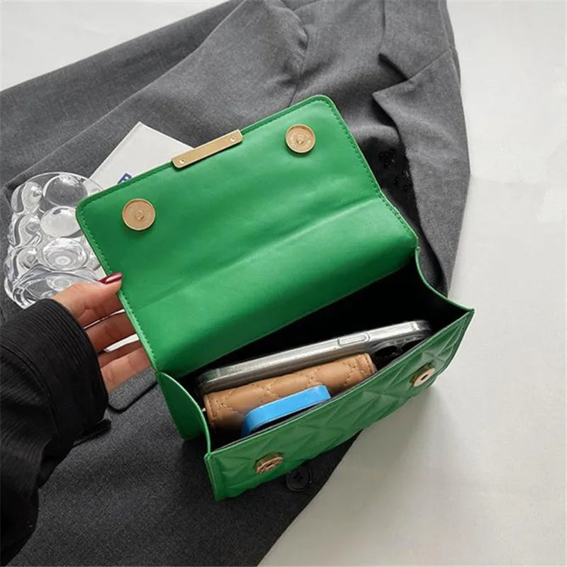 Trendy Quilted Chain Crossbody Shoulder Bag, Stylish Multi Color Small Square Purse, Chic & Perfect for Women's Everyday Use