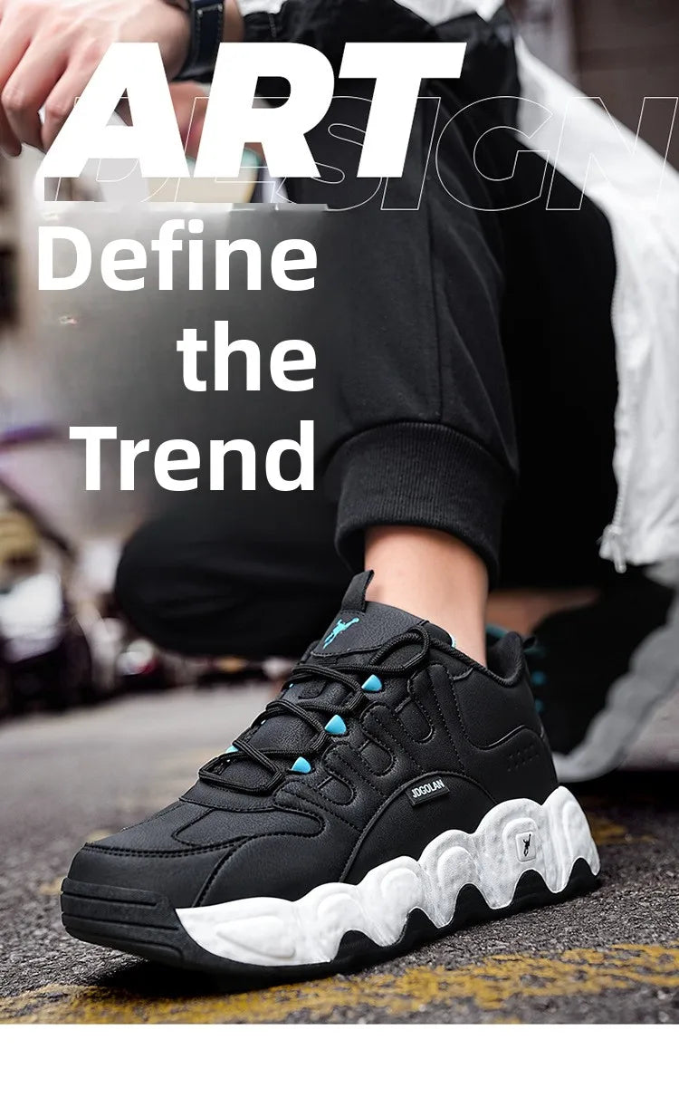 Jordan Grant Men's Shoes Versatile Thick Bottom Shock Absorption Heightening Student Wear-Resistant Dad Shoes Sporty Style