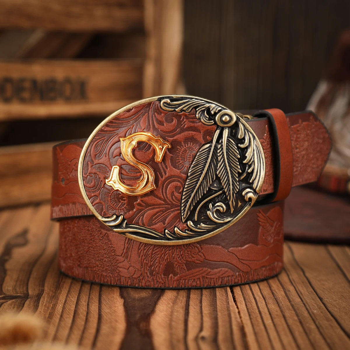 PU Classic Retro Unisex Western Belt — Black | KIMLUD