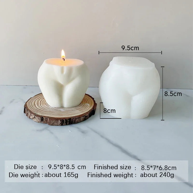 KIMLUD, 3D Large Hip Candle Mold Plump Ass Torso Candle Silicone Mold Buttock Scented Candle Aromatherapy Women Chest Soap Plaster Mould, KIMLUD Womens Clothes