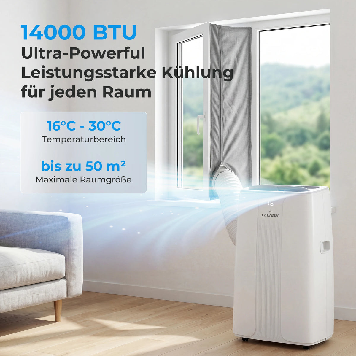 Mobile Air Conditioner 14000 BTU Cooling — White | KIMLUD