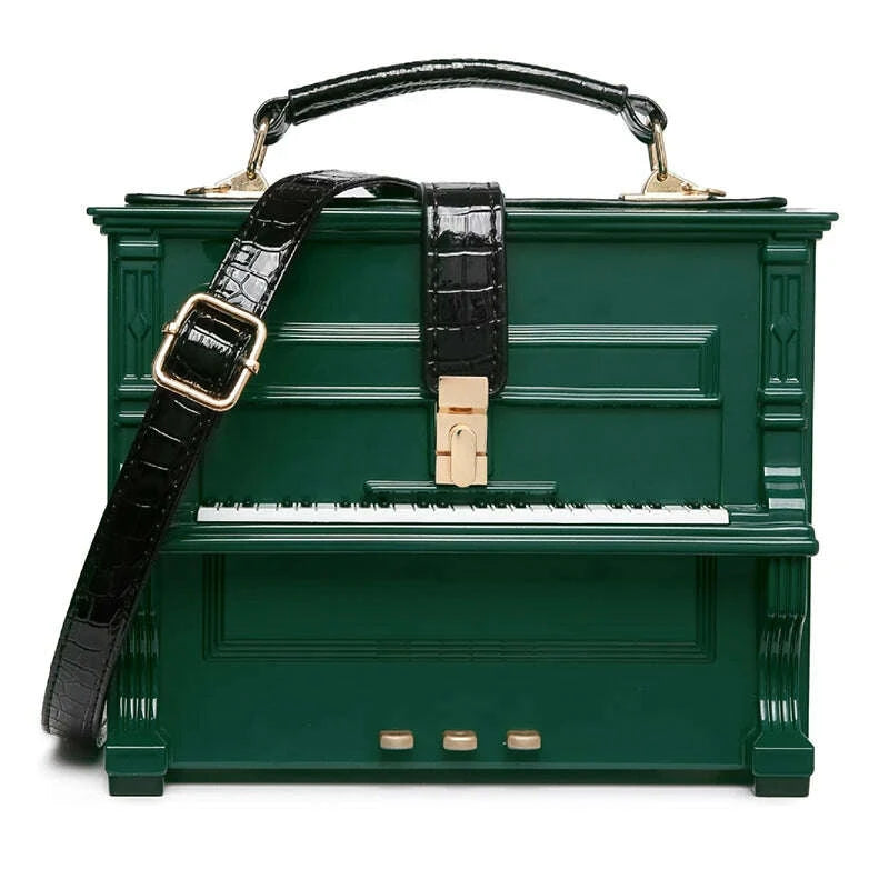 KIMLUD, High Quality Women Pu Leather Handbags Fashion Piano Shape Shoulder Travel Bag Luxury Ladies Small Box Crossbody Bags for Women, KIMLUD Womens Clothes