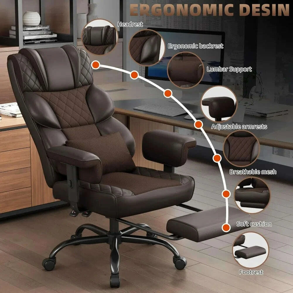 KIMLUD, Big and Tall Office Chair, Computer Chair with Soft Adjustable Armrests, Ergonomic High Back Gaming Chair with Lumbar Support, KIMLUD Womens Clothes