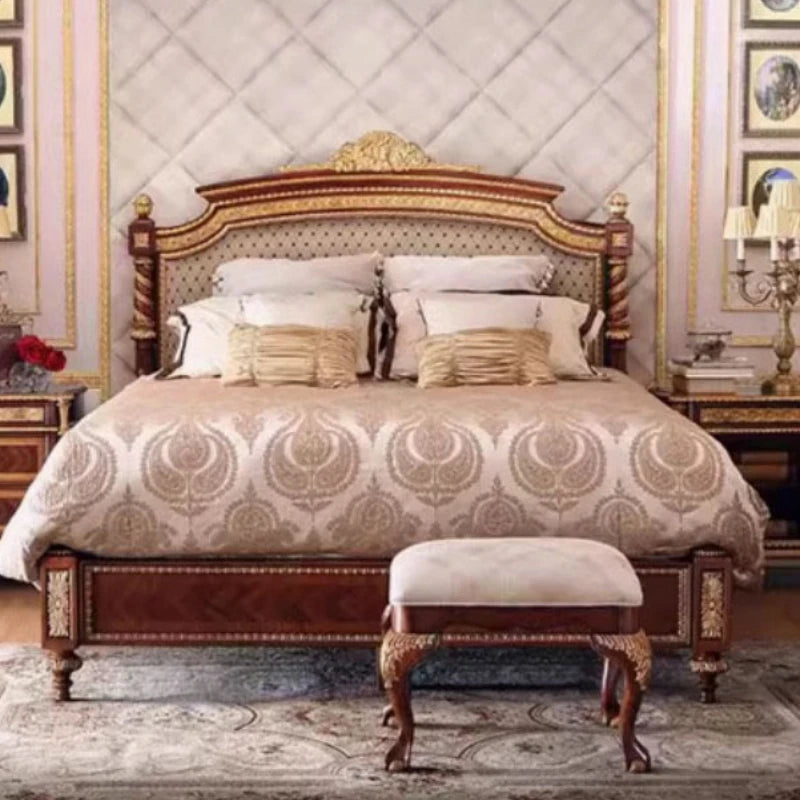 Ivory-Cream Upholstery Double Bed Square Frame — Ivory | KIMLUD