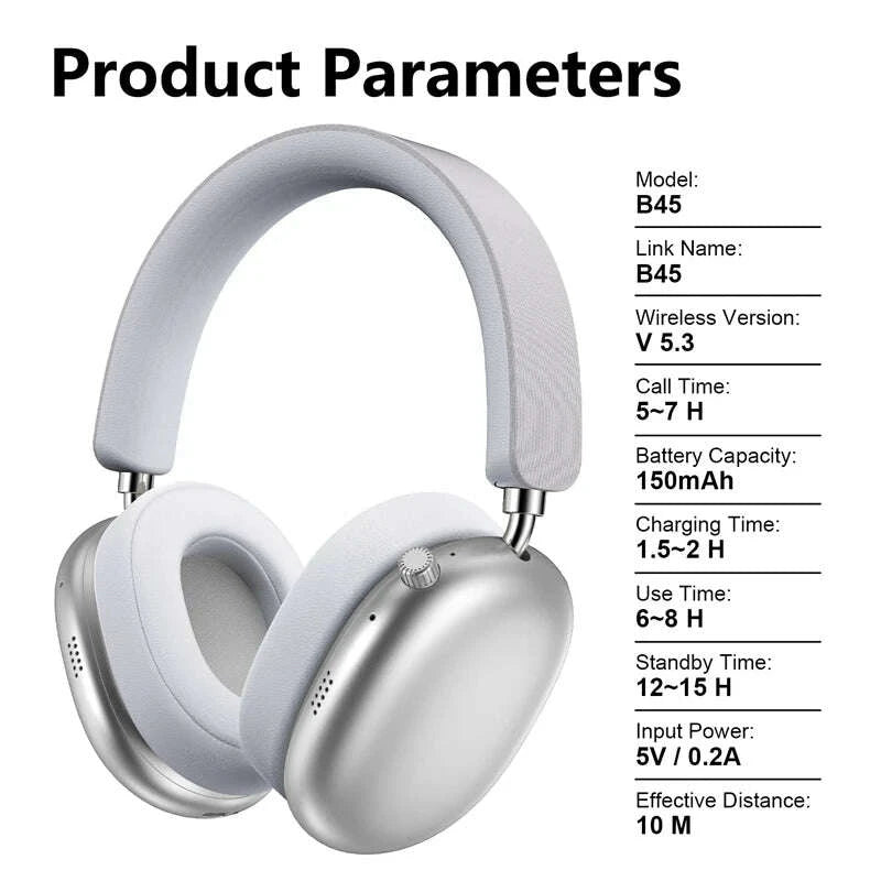 KIMLUD, NEW Wireless Bluetooth Headphones Noise Cancelling Earphones Mic Pods Over Ear Sports Gaming Headset For Apple 2025 Hot, KIMLUD Womens Clothes