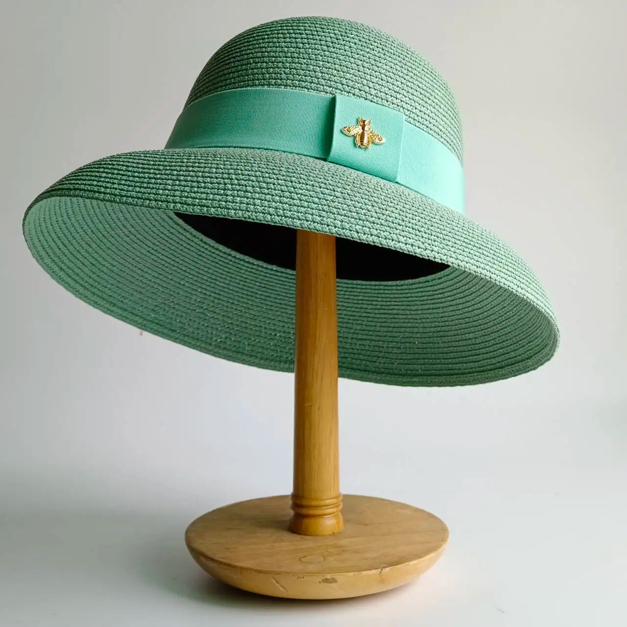 Straw Hepburn Style Solid Sun Hat — Natural | KIMLUD