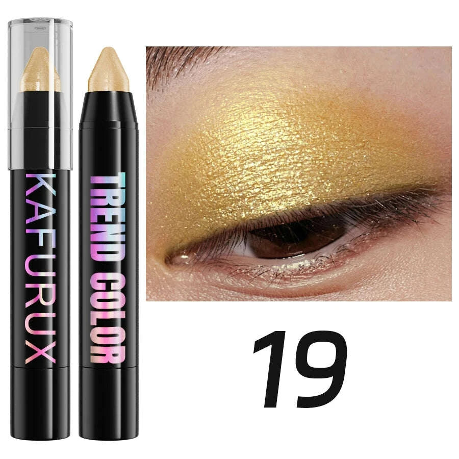 19-color-1pcs-smoky-dark-green-eyeshadow-pen-stick-waterproof-metallic-glitter-eye-shadow-highlighter-pencil-makeup-tool-cosmetkimludkimlud-35575056