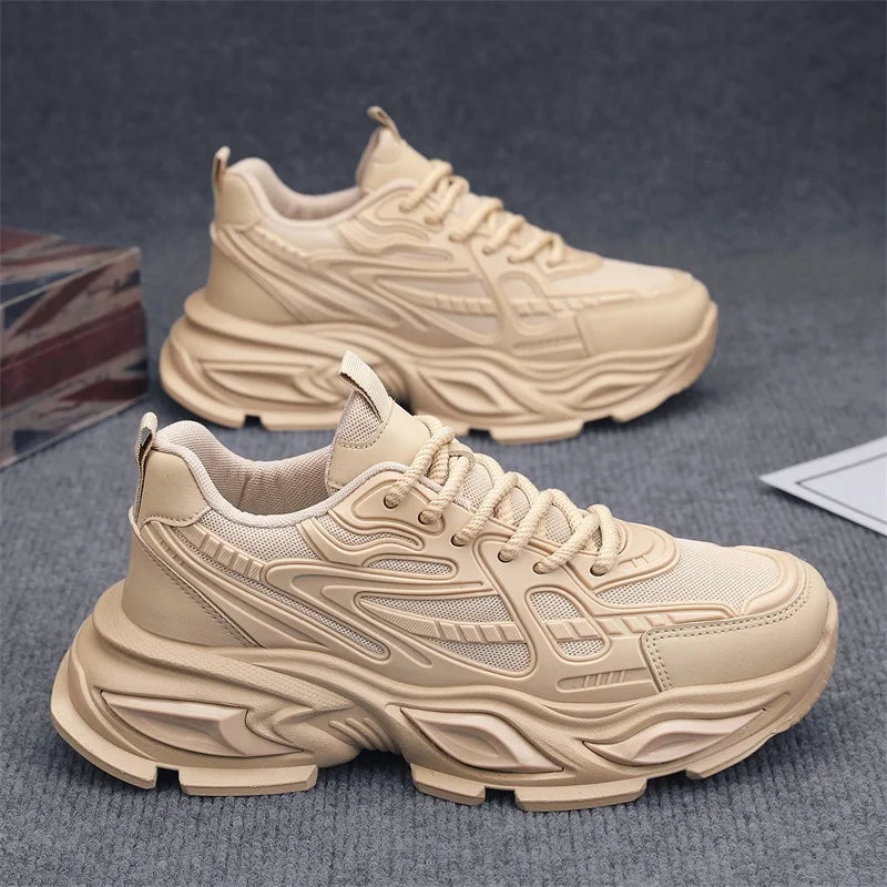 Men's Chunky Sneaker – Height Increasing – Leather Fabric | KIMLUD