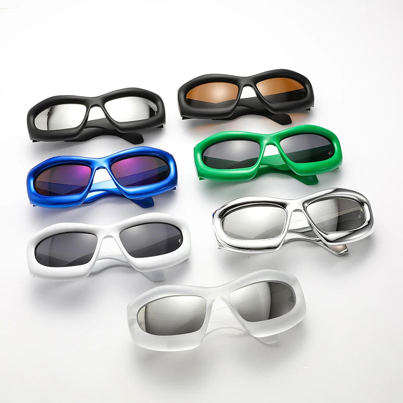 Acetate Sunglasses Large Frame Punk Style — Black | KIMLUD