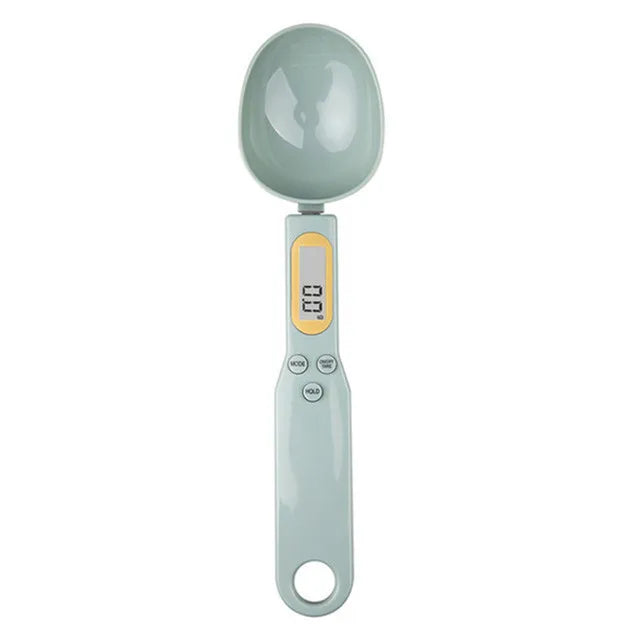Plastic Digital Kitchen Scale Mini Spoon 0.1–500g Precision LED Display — White | KIMLUD
