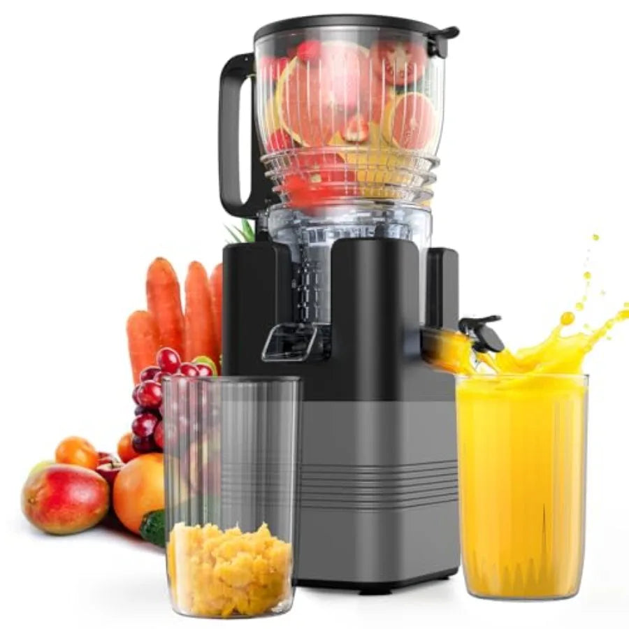 Cold Press Juicer Machines 400W Slow Masticating Juicer with 5.8 Wide Feed Chute for Whole Vegetables and Fruits High Juice Yie